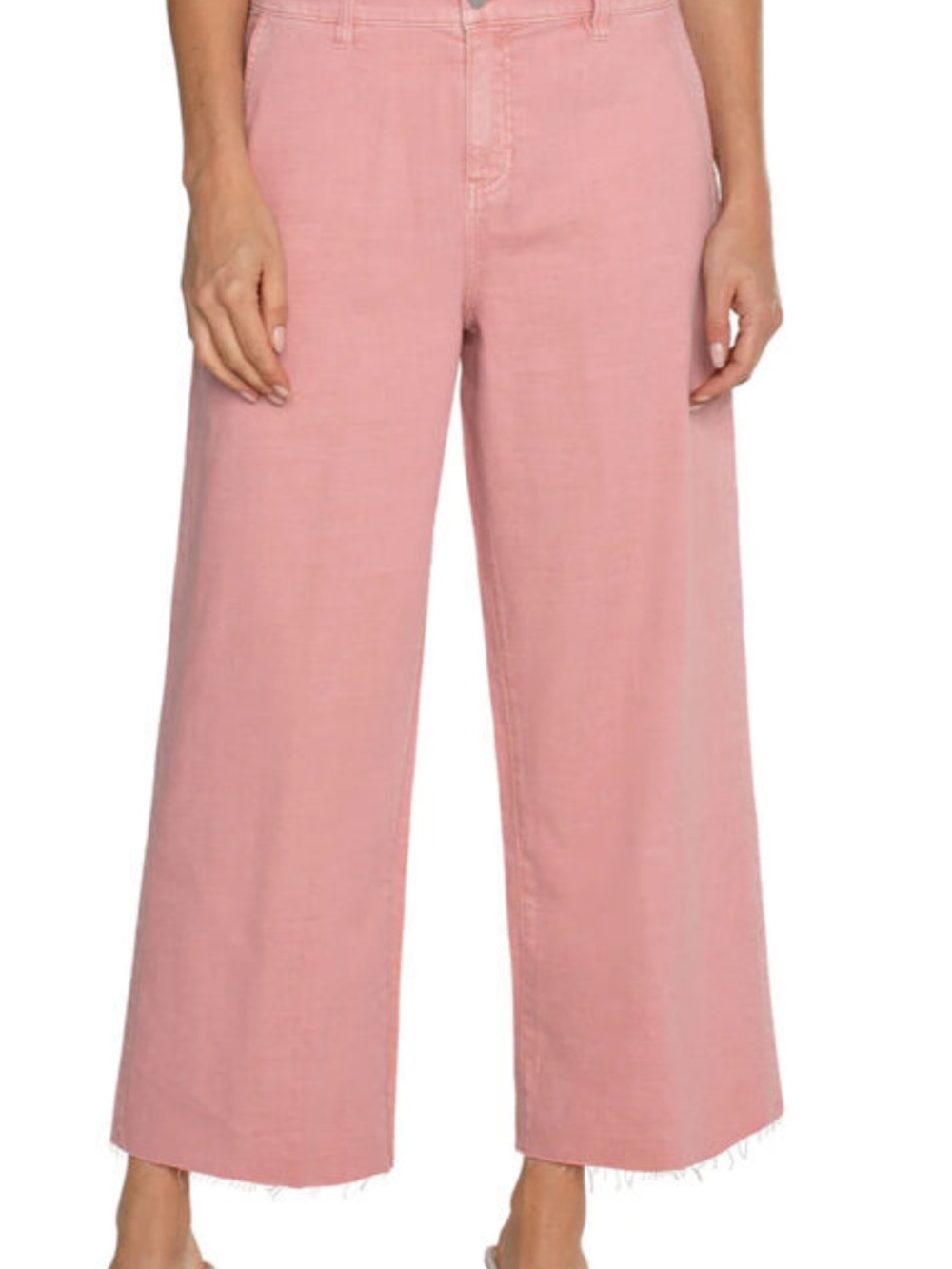 NWT Liverpool Los Angeles Rose Blush Stride High-rise Wide Leg Crop Jeans